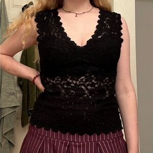 Black lace tank top